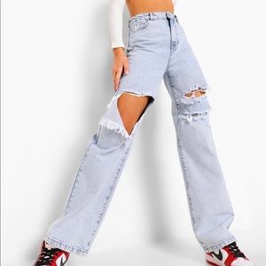 Light blue ripped boyfriend jeans size 6 and 8
